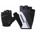 Ziener Road Bike Glove Cristoffer (Gel Padding, Pull-off Aid) black/white - 1 Pair