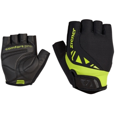 Ziener Bike Gloves Callis (Foam Padding, Pull-off Aid) black/lime