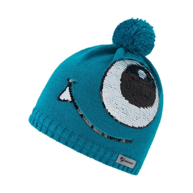 Ziener Knitted Hat (Pom Pom) Iago Blue Kids