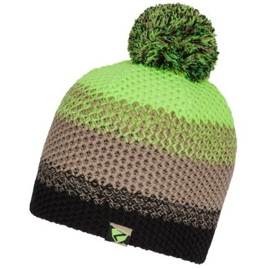 Ziener Knitted Hat Ishi (warm, Fleece Lining, reflective elements) green/beige/black Children