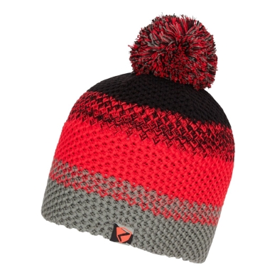 Ziener Knitted Hat Ishi (warm, Fleece Lining, reflective elements) red/grey Children