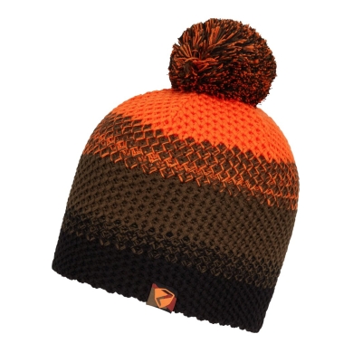 Ziener Knitted Hat Ishi (warm, fleece lining, reflective elements) brown/orange Children