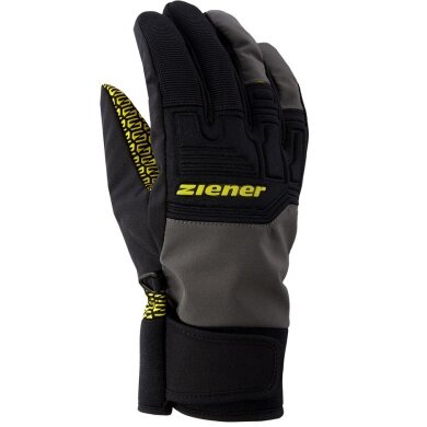 Ziener Winter Gloves Garim AS® Glove Ski Alpine (windproof, waterproof) black/grey/yellow men's - 1 pair