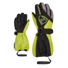 Ziener Winter Gloves Lauro AS® (Ski Gloves, Waterproof, Windproof) Black/Lime Children - 1 Pair