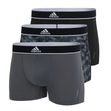 adidas underwear boxershorts trunk active micro flex eco - multicoloured grey/black - pack of 3