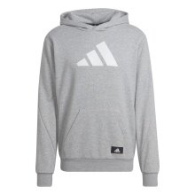 adidas Future Icons Three Bar Hoodie (Cotton Blend) grey Men's