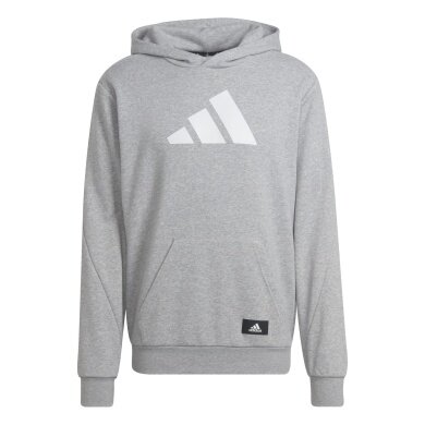 adidas Future Icons Three Bar Hoodie (Cotton Blend) grey Men's