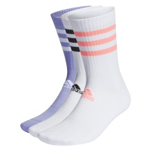 adidas Sport Socks Crew Cushion 3-Stripes (fully padded) purple/white - 3 pairs