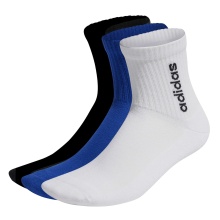 adidas Sport Sock Ankle Half Cushioned Quarter blue/white/black - 3 Pairs