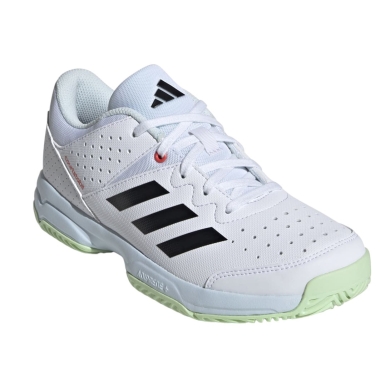 adidas Indoor Court Shoes Court Stabil white/black/light blue Kids