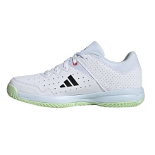 adidas Indoor Court Shoes Court Stabil white/black/light blue Kids