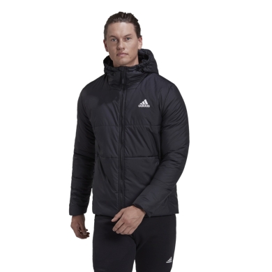 adidas Rain Insulation Jacket BSC 3-Stripes Hooded Insulated (water-repellent) black men's