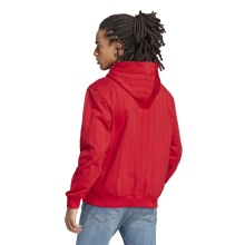 adidas Hoodie Pinstripe Fleece Hoodie (Cotton Blend) Red Men