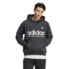 adidas Hooded Sweatshirt Pinstripe Fleece Hoodie (Cotton Blend) black Men