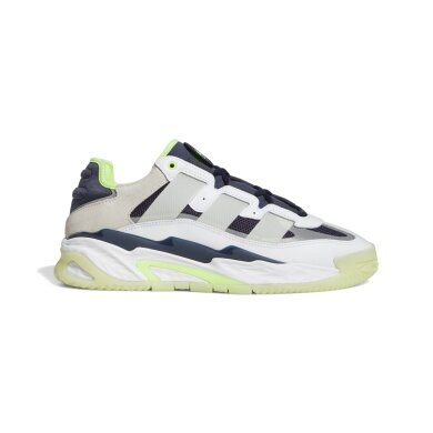 adidas Indoor Court Shoes Niteball (Basketball) white/blue/lime Men's