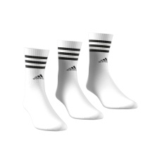 adidas Sport Socks Crew 3-Stripe Cushioned (arch support, fully padded) white/black - 3 pairs