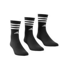 adidas Sport Socks Crew 3-Stripes Cushioned (arch support, fully padded) black/white - 3 pairs