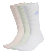 adidas Sports Socks Crew Cushioned (Arch Support, Fully Padded) pink/light green/white - 3 pairs