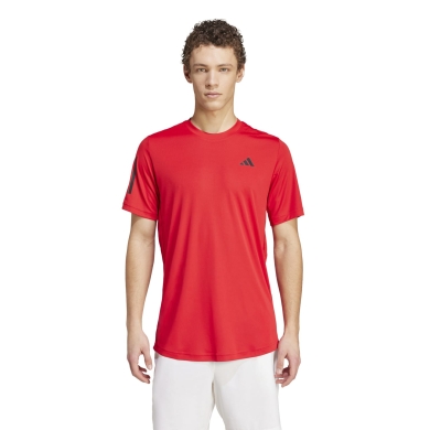 adidas Tennis T-shirt Club 3-Stripes red men's