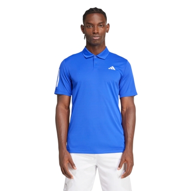 adidas Tennis Polo Club 3 Stripes (moisture-wicking) blue men's