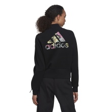 adidas Training Jacket Allover Print Track Top (Cotton Blend) Black Women