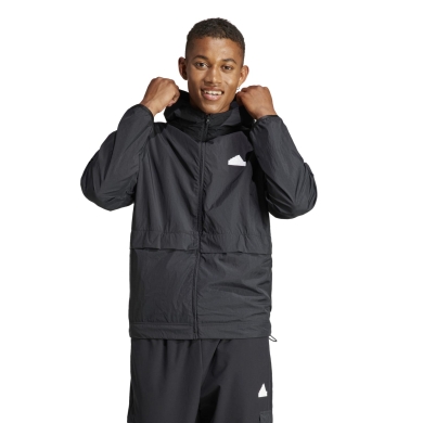 adidas Training Jacket City Escape Full Zip Hoodie Black Men's