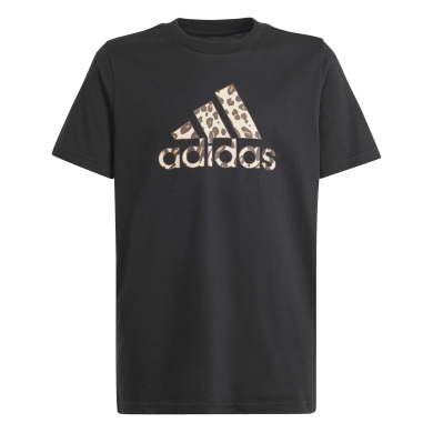 adidas Casual T-shirt Animal Print Graphic (100% Cotton) black Kids