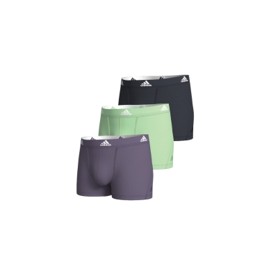 adidas underwear boxershorts trunk cotton violet/lime/black - 3 pieces