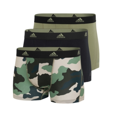 adidas Underwear Boxershorts Active Flex Cotton Trunk (Cotton) black/green/camo - 3 pieces