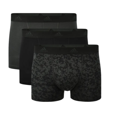 adidas underwear boxershorts Active Flex Cotton trunk (cotton) black/grey - 3 pieces