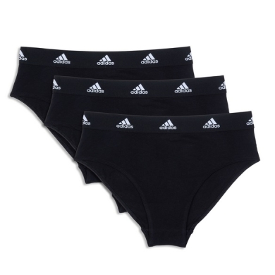 adidas Women's Bikini Briefs (95% Cotton) Black - Pack of 3