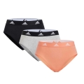 adidas Women's Bikini Briefs (95% Cotton) orange/grey/black - 3 Pieces