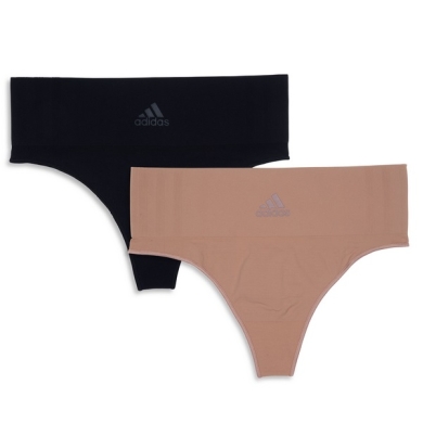 adidas Underwear Thong (perfect fit) beige/black Ladies - 2 Pieces