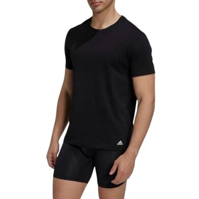 adidas underwear t-shirt (100% cotton) short-sleeved black men's - 3 pieces