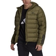 adidas Winter Down Jacket Itavic 3-Stripes Midweight Hooded Olive Green Men