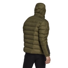 adidas Winter Down Jacket Itavic 3-Stripes Midweight Hooded Olive Green Men