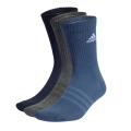 adidas Sports Socks Crew Cushioned (Arch Support, Fully Padded) blue/grey - 3 pairs