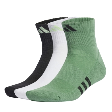 adidas Sportsocks Ankle Performance Cushioned Mid-Cut black/white/green - 3 pairs