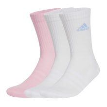 adidas Sports Socks Crew Cushioned (Arch Support, Fully Padded) pink/white - 3 pairs