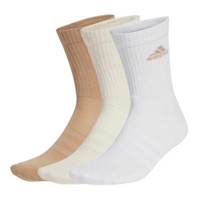 adidas Sports Socks Crew Cushioned (Arch Support, Fully Padded) beige/brown/white - 3 pairs