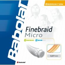 Stringing with badminton string Babolat Finebraid Micro white