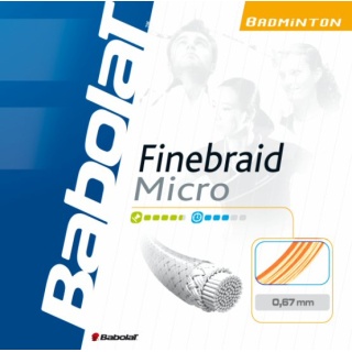 Babolat Badminton String Finebraid Micro white 10m Set