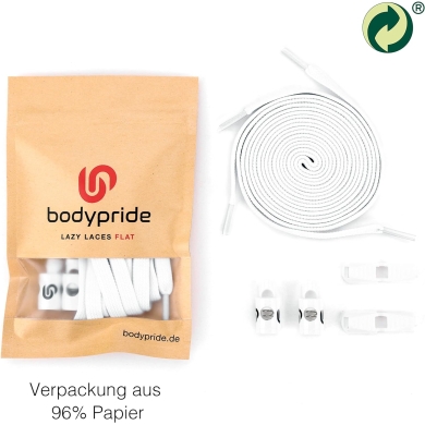 bodypride Shoelaces Flat/modern white 120cm - 1 pair