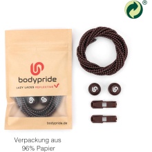 bodypride Round Reflective Brown 120cm Shoelaces - 1 Pair