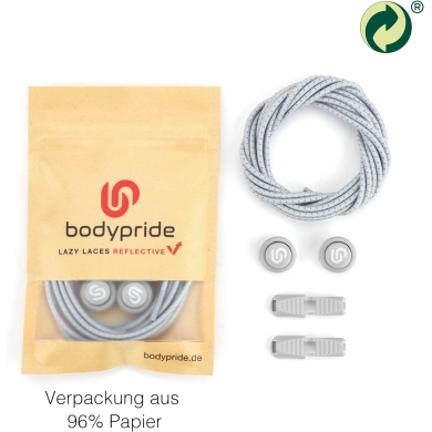 bodypride Round Reflective Grey 120cm Shoelaces - 1 Pair