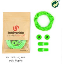 bodypride Round/Reflective Neon Green 120cm Shoelaces - 1 Pair