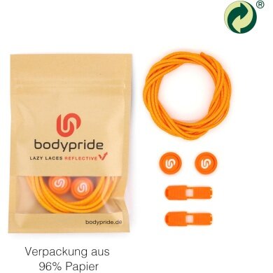 bodypride Round/Reflective Orange 120cm Shoelaces - 1 Pair