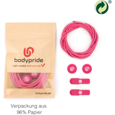 bodypride Round/Reflective Pink 120cm Shoelaces - 1 Pair