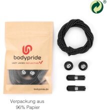 bodypride Round/Reflective Black 120cm Shoelaces - 1 Pair