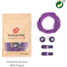 bodypride Round Reflective Purple 120cm Shoelaces - 1 Pair